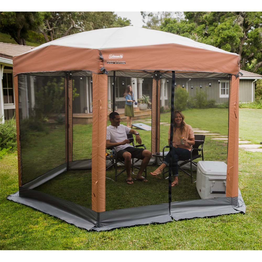 Coleman 12 x 10 Back Home Screened Canopy Sun Shelter with Instant Se Simplyglampingusa