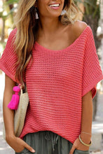 Load image into Gallery viewer, Ginger Solid Loose Knit Short Dolman Sleeve Sweater