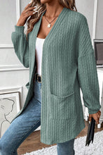 Load image into Gallery viewer, Chestnut Textured Knit Side Pockets Open Front Cardigan