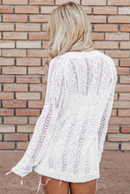 Load image into Gallery viewer, White Solid Open Knit Cardigan