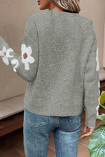 Load image into Gallery viewer, Jet Stream Flower Sleeve Drop Shoulder Sweater