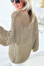 Load image into Gallery viewer, Light French Beige Star Pointelle Knit Baggy Sweater