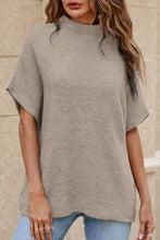 Load image into Gallery viewer, Apricot High Neck Short Bat Sleeve Sweater