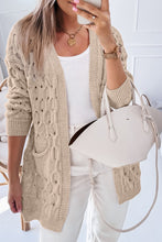 Load image into Gallery viewer, Jet Stream Cable Knit Eyelet Side Pockets Baggy Cardigan