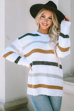 Load image into Gallery viewer, Striped Popcorn Knit Sweater