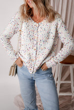 Load image into Gallery viewer, Apricot Rhinestone Decor Multicolor Confetti Sweater Cardigan