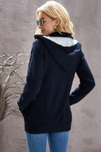 Load image into Gallery viewer, Dark Gray Long Sleeve Button-up Hooded Cardigans