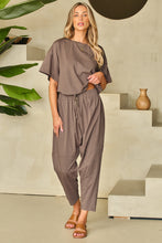 Load image into Gallery viewer, Simply Taupe High Low Boxy Fit Tee and Crop Pants Set