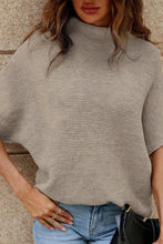 Load image into Gallery viewer, Apricot High Neck Short Bat Sleeve Sweater