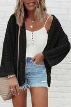 Load image into Gallery viewer, Apricot Hollow Out Knit Drop Shoulder Open Front Cardigan