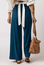 Load image into Gallery viewer, Brown Drawstring Elastic Waist Casual Wide Leg Pants