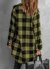 Load image into Gallery viewer, Fiery Red Turn-down Collar Plaid Shirt Coat