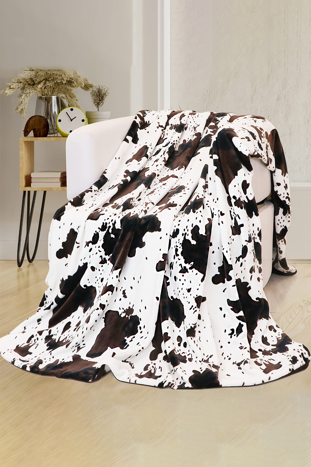 Multicolour Cow Spots Plush Blanket