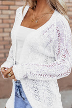 Load image into Gallery viewer, White Solid Open Knit Cardigan