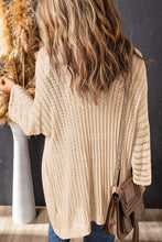 Load image into Gallery viewer, Khaki Hollow-out Bracelet Sleeve Knit Cardigan