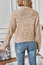 Load image into Gallery viewer, Apricot Rhinestone Decor Multicolor Confetti Sweater Cardigan