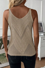 Load image into Gallery viewer, Parchment Chevron Pointelle Knit Spaghetti Straps Sweater Vest