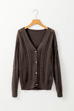 Load image into Gallery viewer, Black Open Knit Drop Shoulder Sweater Cardigan