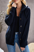 Load image into Gallery viewer, Dark Gray Long Sleeve Button-up Hooded Cardigans