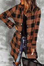 Load image into Gallery viewer, Fiery Red Turn-down Collar Plaid Shirt Coat