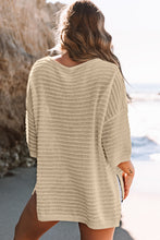 Load image into Gallery viewer, Apricot Textured Knit Drop Shoulder Tee