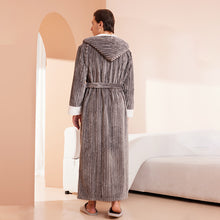 Load image into Gallery viewer, Couple&#39;s sleeping robe European size extra long plus fat hooded men&#39;s and women&#39;s bathrobe