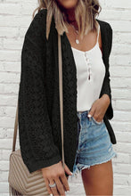 Load image into Gallery viewer, Apricot Hollow Out Knit Drop Shoulder Open Front Cardigan