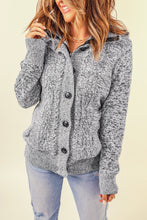 Load image into Gallery viewer, Dark Gray Long Sleeve Button-up Hooded Cardigans