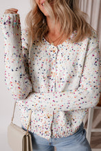 Load image into Gallery viewer, Apricot Rhinestone Decor Multicolor Confetti Sweater Cardigan