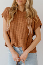 Load image into Gallery viewer, Camel Round Neck Textured Knit Sweater Vest