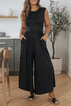 Load image into Gallery viewer, Black Open Back Wide Leg Jumpsuit