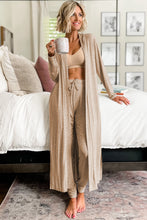 Load image into Gallery viewer, Parchment Split Long Cardigan and Skinny Pants Lounge Set