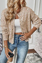 Load image into Gallery viewer, Apricot Rhinestone Decor Multicolor Confetti Sweater Cardigan