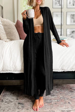 Load image into Gallery viewer, Parchment Split Long Cardigan and Skinny Pants Lounge Set