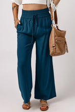 Load image into Gallery viewer, Brown Drawstring Elastic Waist Casual Wide Leg Pants