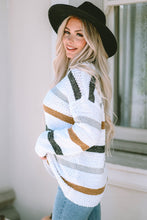 Load image into Gallery viewer, Striped Popcorn Knit Sweater