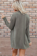 Load image into Gallery viewer, Moss Green Corded Open Front Knit Cardigan