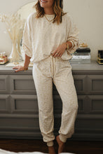 Load image into Gallery viewer, White Cheetah Print Two Piece Loose Fit Cozy Loungewear