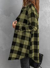 Load image into Gallery viewer, Fiery Red Turn-down Collar Plaid Shirt Coat