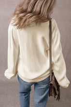 Load image into Gallery viewer, Apricot Pleated Sleeve Hollow Detail Button Sweater Cardigan