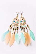 Load image into Gallery viewer, Multicolor Bohemian Hollow-out Feather Tassel Earrings