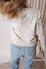 Load image into Gallery viewer, Apricot Rhinestone Decor Multicolor Confetti Sweater Cardigan