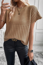 Load image into Gallery viewer, Light French Beige Rib Knitted Wide Sleeve Sweater T Shirt