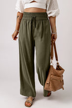 Load image into Gallery viewer, Brown Drawstring Elastic Waist Casual Wide Leg Pants