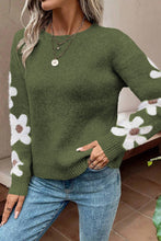 Load image into Gallery viewer, Jet Stream Flower Sleeve Drop Shoulder Sweater