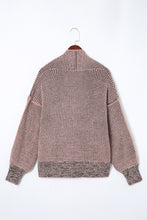 Load image into Gallery viewer, Brown Chunky Waffle Knit Oversized Collar Cardigan