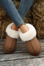 Load image into Gallery viewer, Chestnut Plush Suede Trim Thick Sole Flat Snow Boots