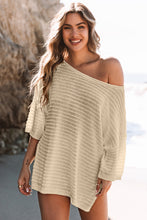 Load image into Gallery viewer, Apricot Textured Knit Drop Shoulder Tee