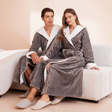 Load image into Gallery viewer, Couple&#39;s sleeping robe European size extra long plus fat hooded men&#39;s and women&#39;s bathrobe