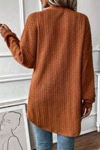 Load image into Gallery viewer, Chestnut Textured Knit Side Pockets Open Front Cardigan